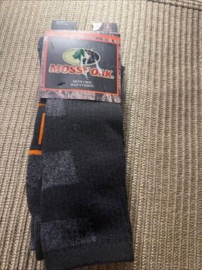 Mossy Oak Men’s Crew Half Cushion Socks 2 Pack Size 6-12 Hunting Outdoor Camo